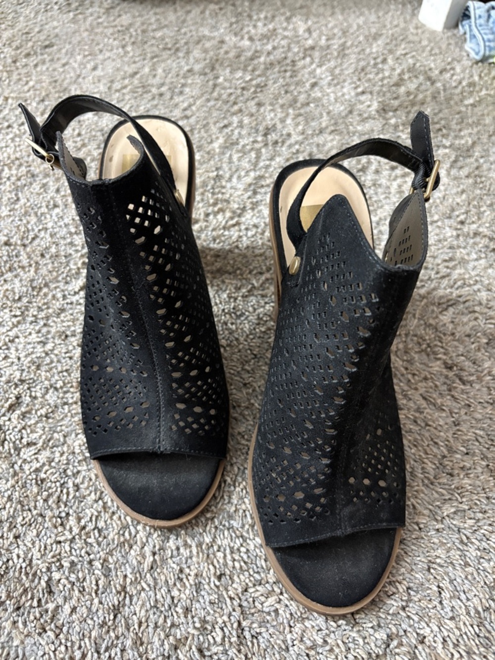 DV by Dolce Vita Black Perforated Slingback Mules ‘Kassi’